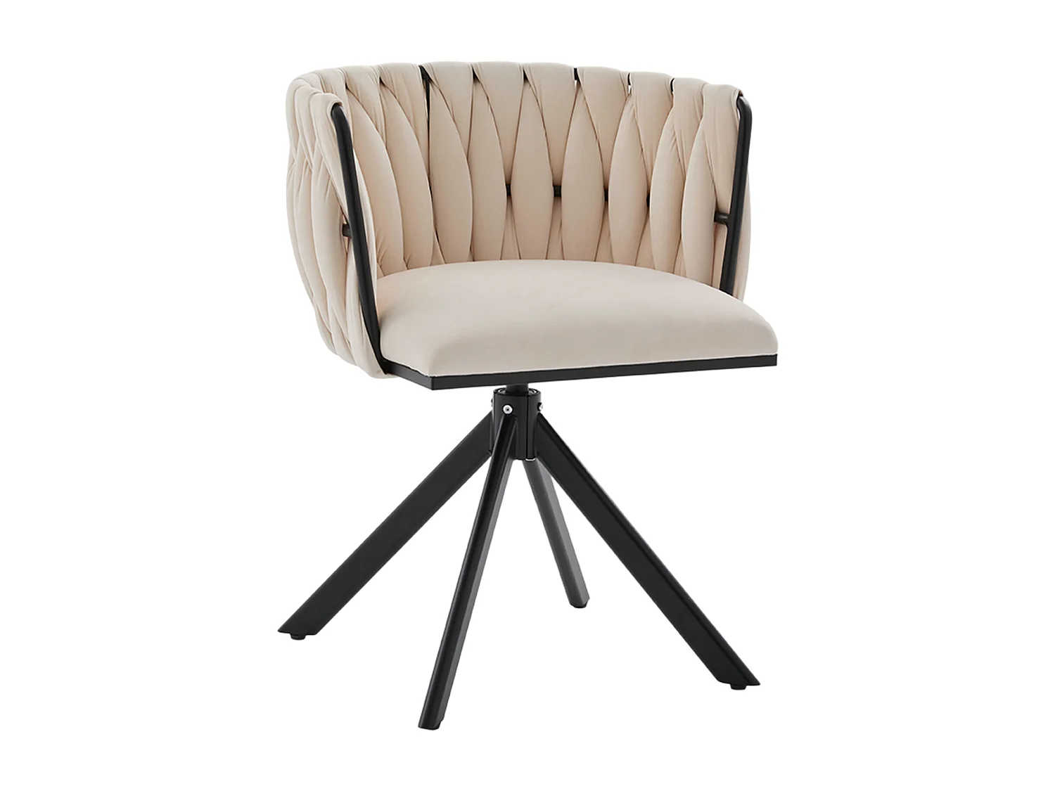 Set van 2 draaistoelen - Schelpstoel met zwarte poten - Hedendaagse stijl