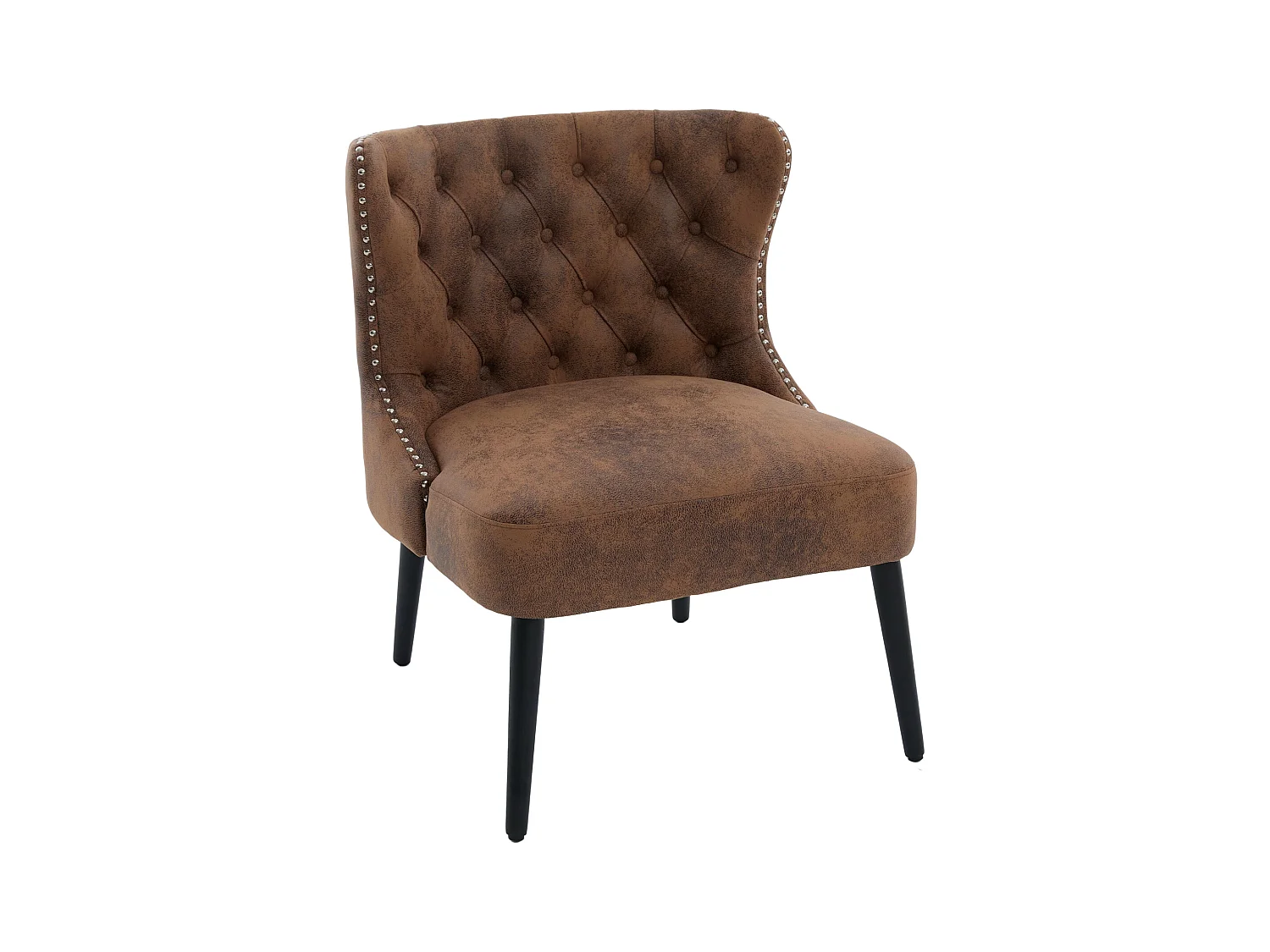 Lot de 2 Chaises de luxe vintage en microfibre marron - Confort et élégance - Idéale pour salle à manger