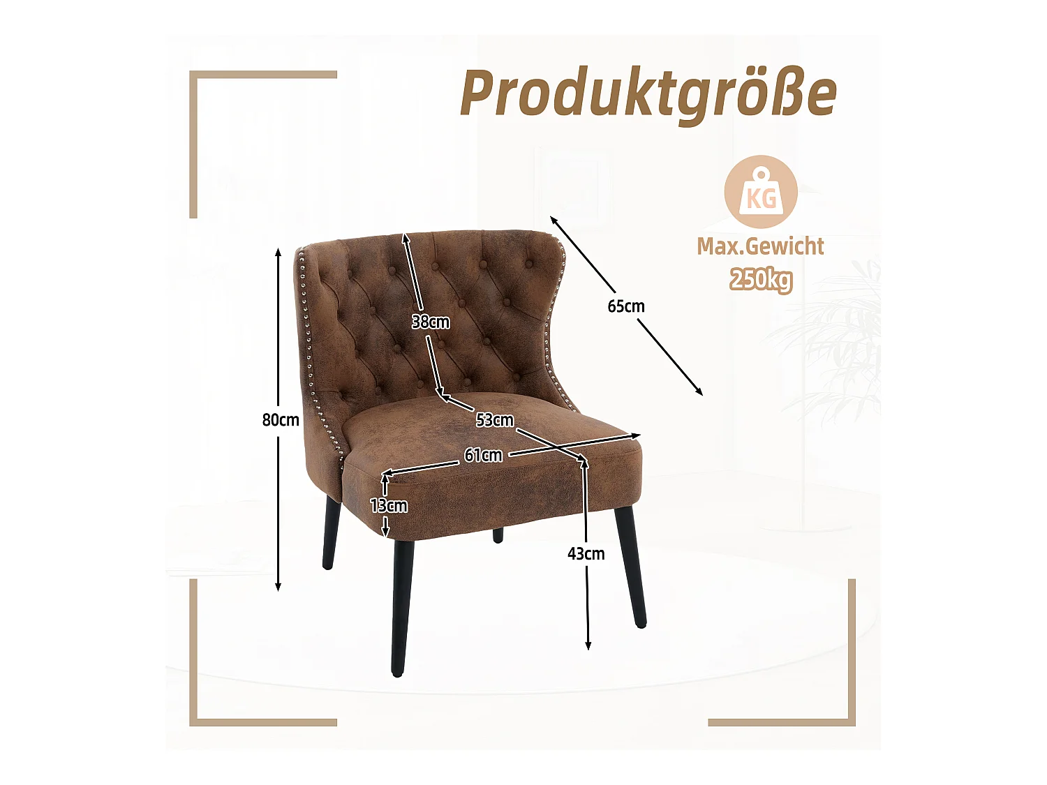 Lot de 2 Chaises de luxe vintage en microfibre marron - Confort et élégance - Idéale pour salle à manger