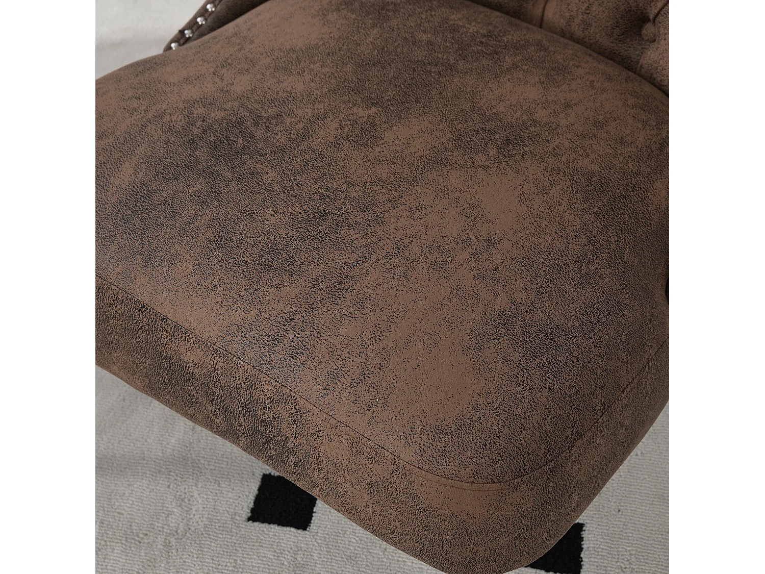 Set van 2 luxe vintage bruine microvezelstoelen - Comfort en elegantie - Ideaal voor de eetkamer