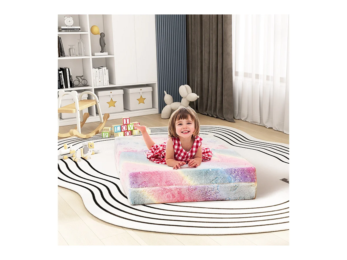 Divano per bambini piccoli con cuscino, Poltrona per bambini che brilla al buio con fodera lavabile Unicorno Arcobaleno