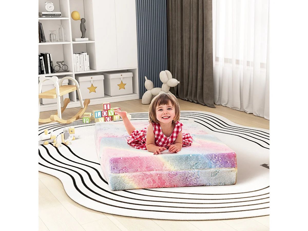 Divano per bambini piccoli con cuscino, Poltrona per bambini che brilla al buio con fodera lavabile Unicorno Arcobaleno