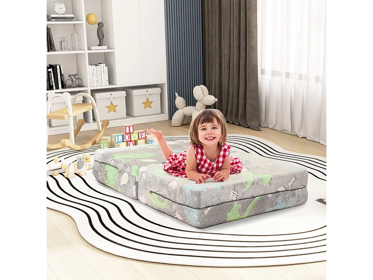Modulares Kindersofa im Dunkeln leuchtendes Spielsofa Modulsofa 71 x 53 x 34,5 cm Grau