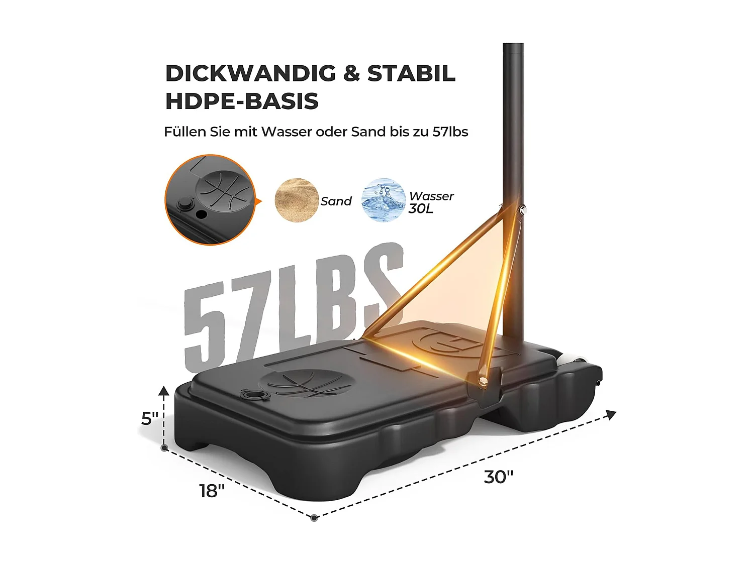 Panier de Basketball pour Enfants Yohood, Réglable en Hauteur 110-210 cm, Panier de Basketball Portable Intérieur/Extérieur, Noir