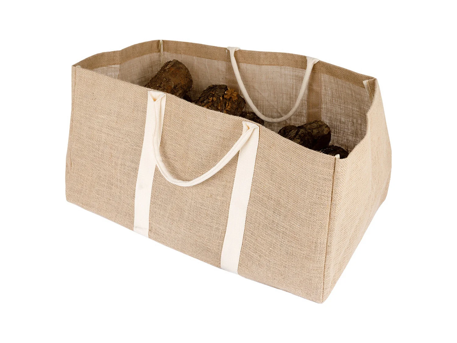 Grand sac à bûches en jute - SOMAGIC