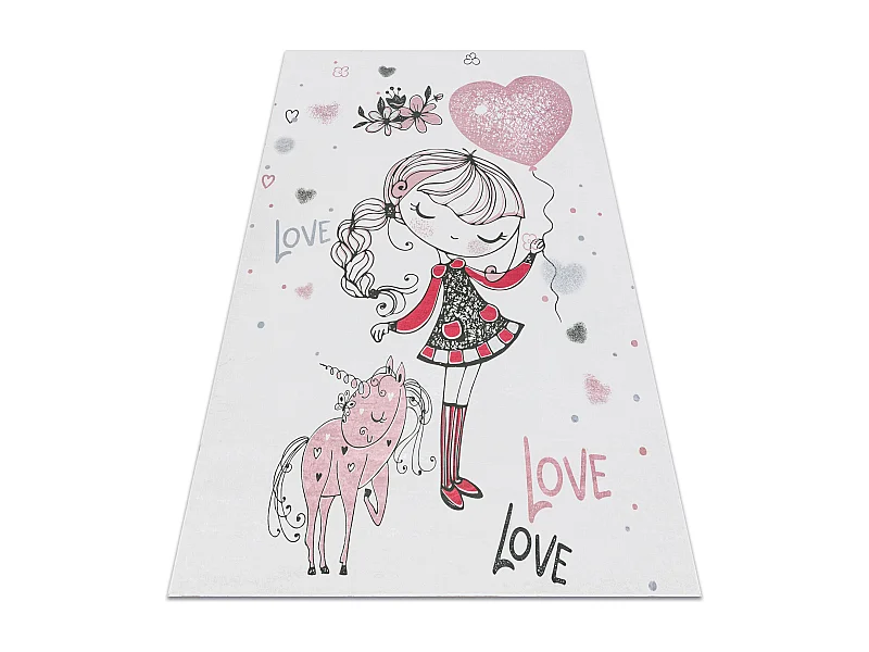 Tapis lavable BAMBINO 2644 Petite fille, licorne pour les enfants anti 120x170 cm