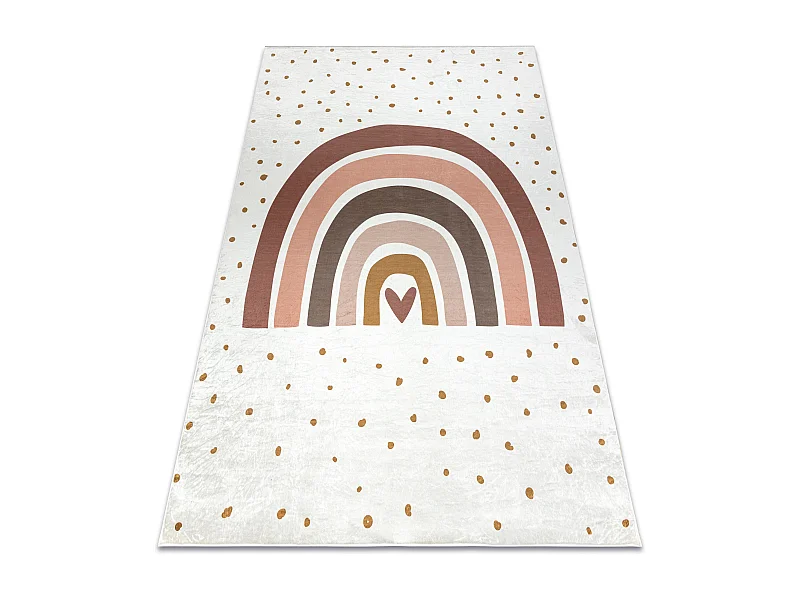 BAMBINO 46960 arco-íris, pontos para crianças antiderrapante - branc 200x290 cm