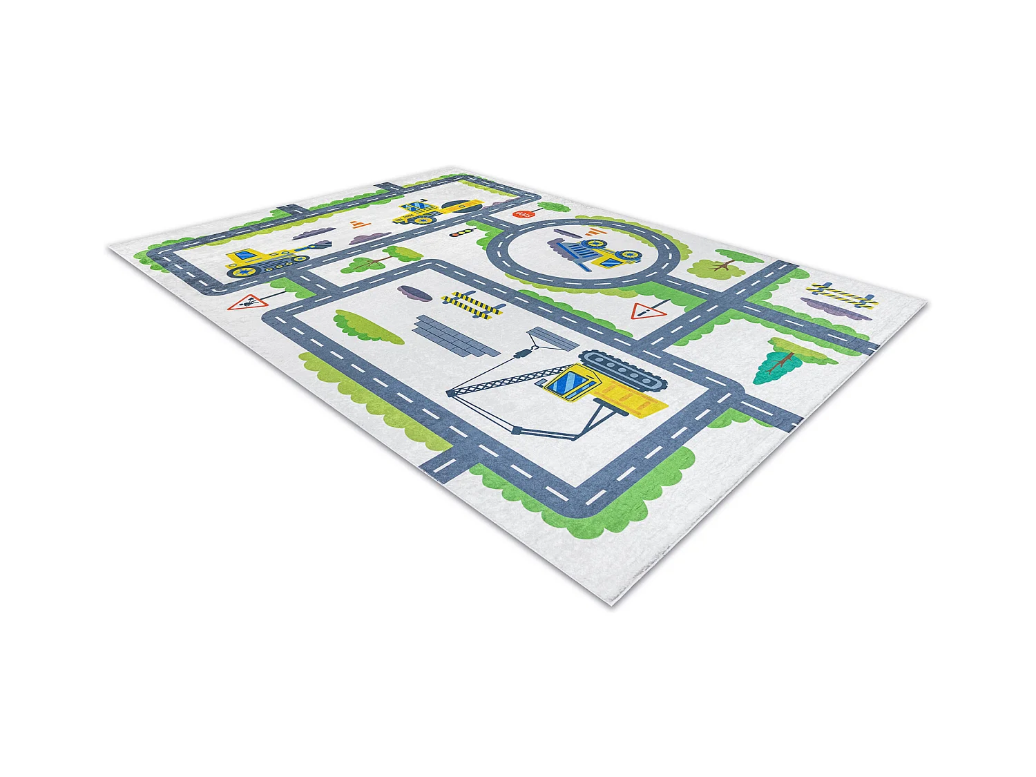 Tapis lavable BAMBINO 2338 Excavatrice, rues pour les enfants antidér 160x220 cm