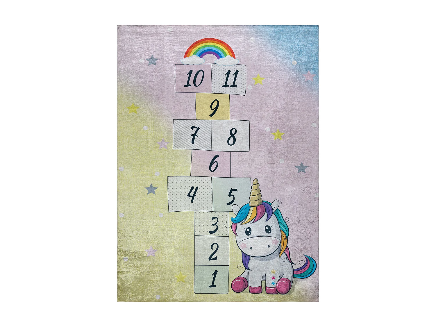 BAMBINO 54060 tapijt wasbaar Yksisarvinen, hinkelen voor kinderen anti 80x150 cm