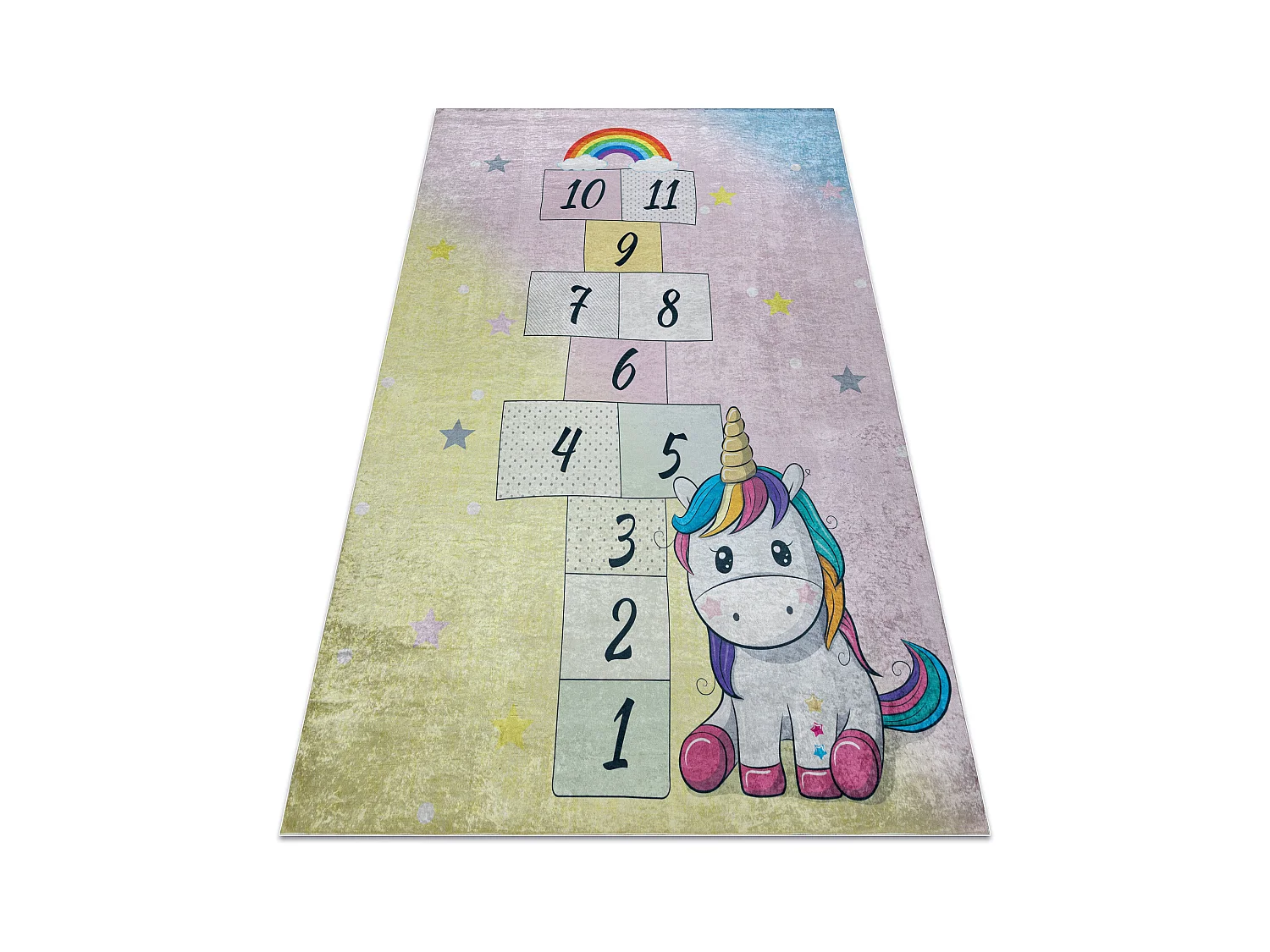 Tapis lavable BAMBINO 54060 Licorne, nombres pour les enfants antidér 80x150 cm