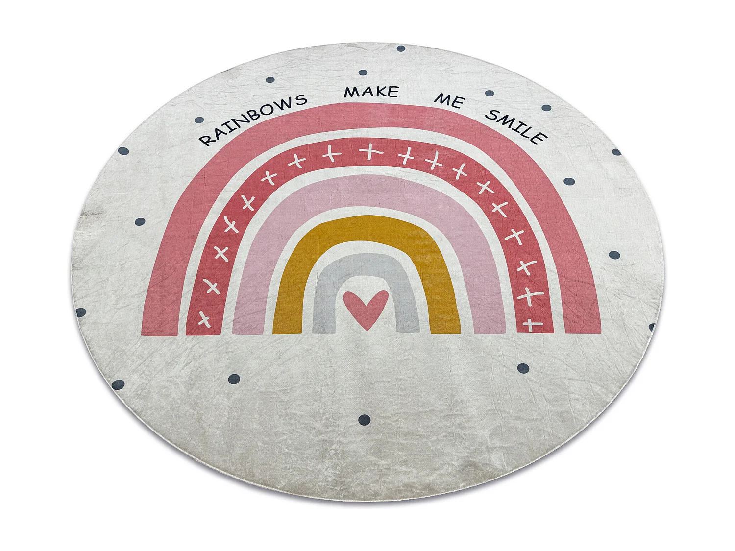 Tappeto lavabile BAMBINO 47810 cerchio Arcobaleno, punti per bambini a cercle 120 cm