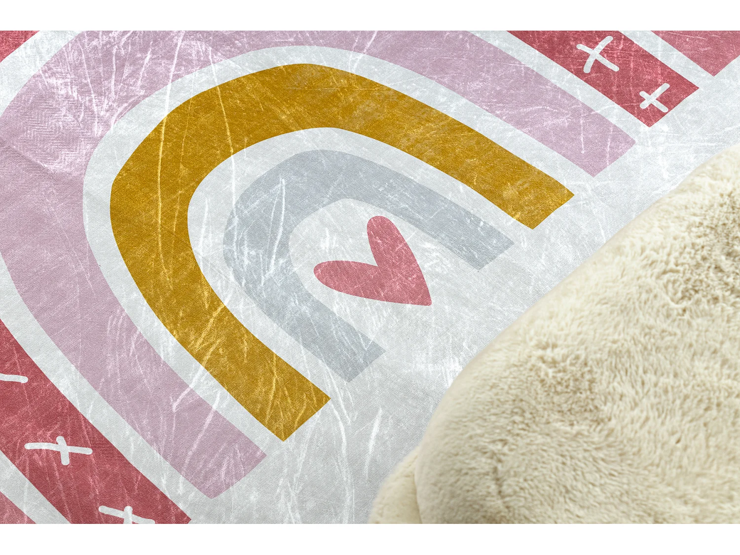 Tappeto lavabile BAMBINO 47810 cerchio Arcobaleno, punti per bambini a cercle 120 cm