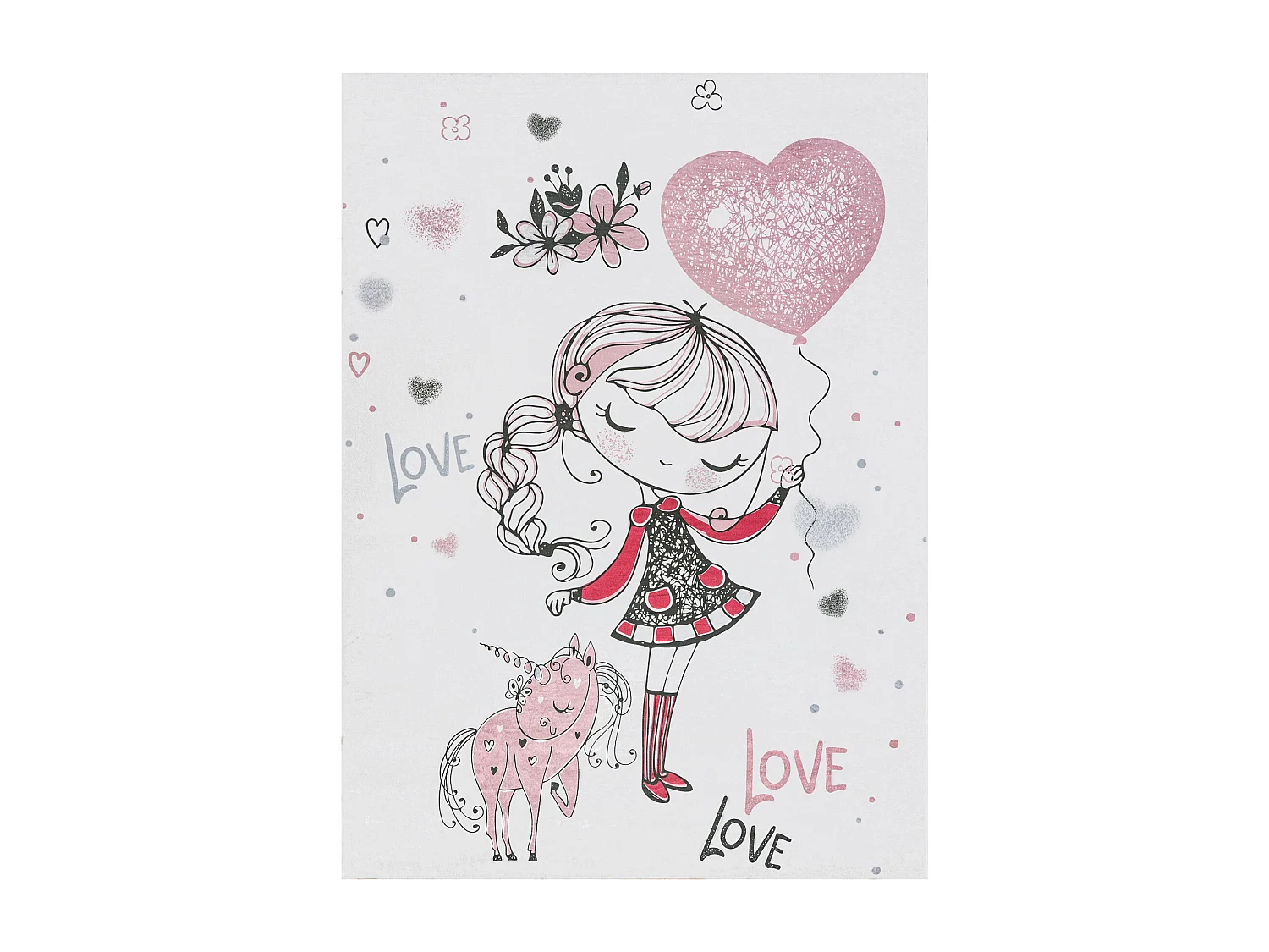 Tapis lavable BAMBINO 2644 Petite fille, licorne pour les enfants anti 140x200 cm