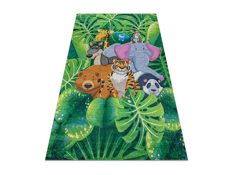 Tappeto lavabile BAMBINO 2651 Animali, Giungla per bambini antiscivolo 120x170 cm