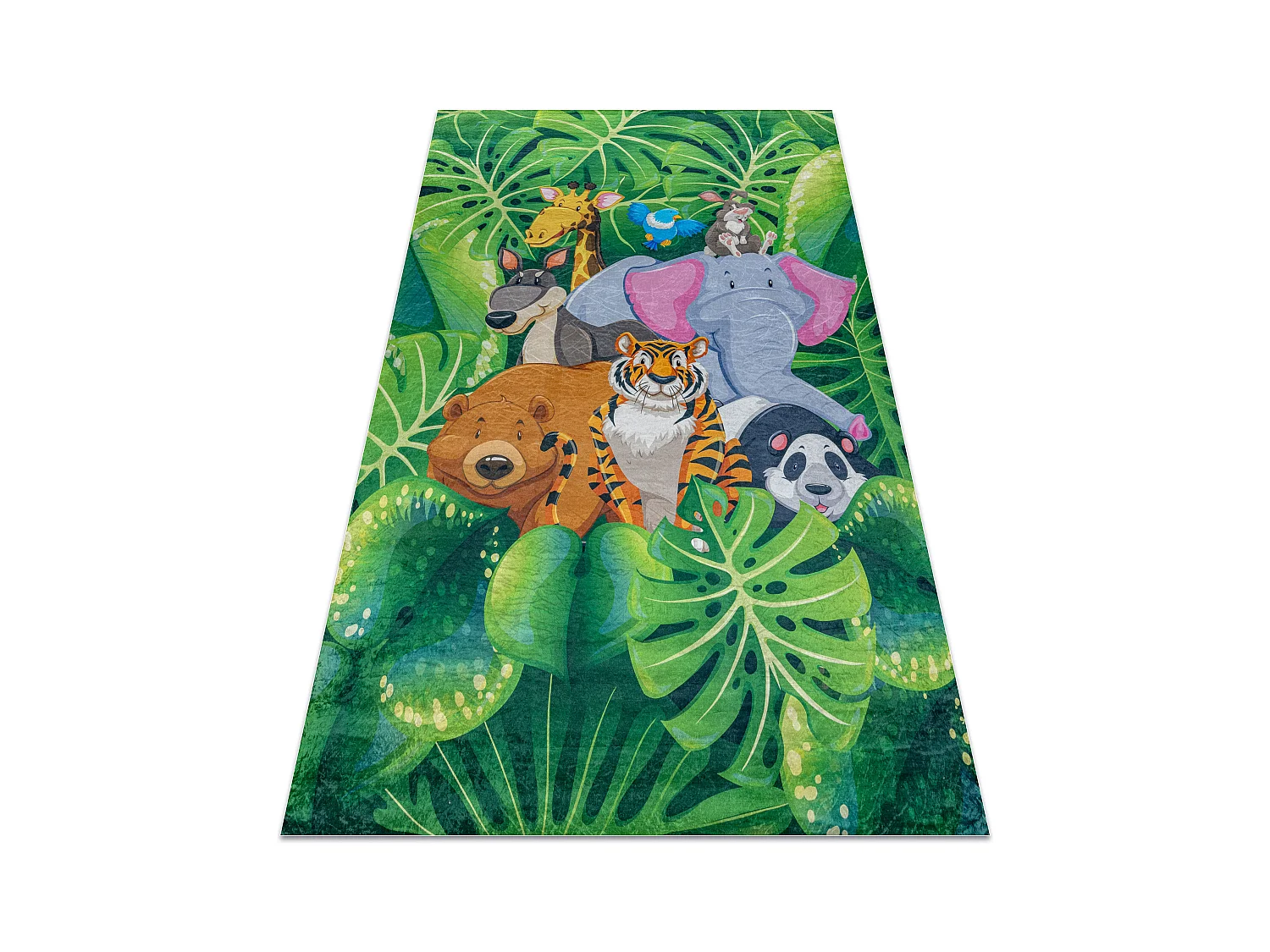 BAMBINO 2651 Waschteppich Tiere, Dschungel für Kinder Anti-Rutsch - g 120x170 cm
