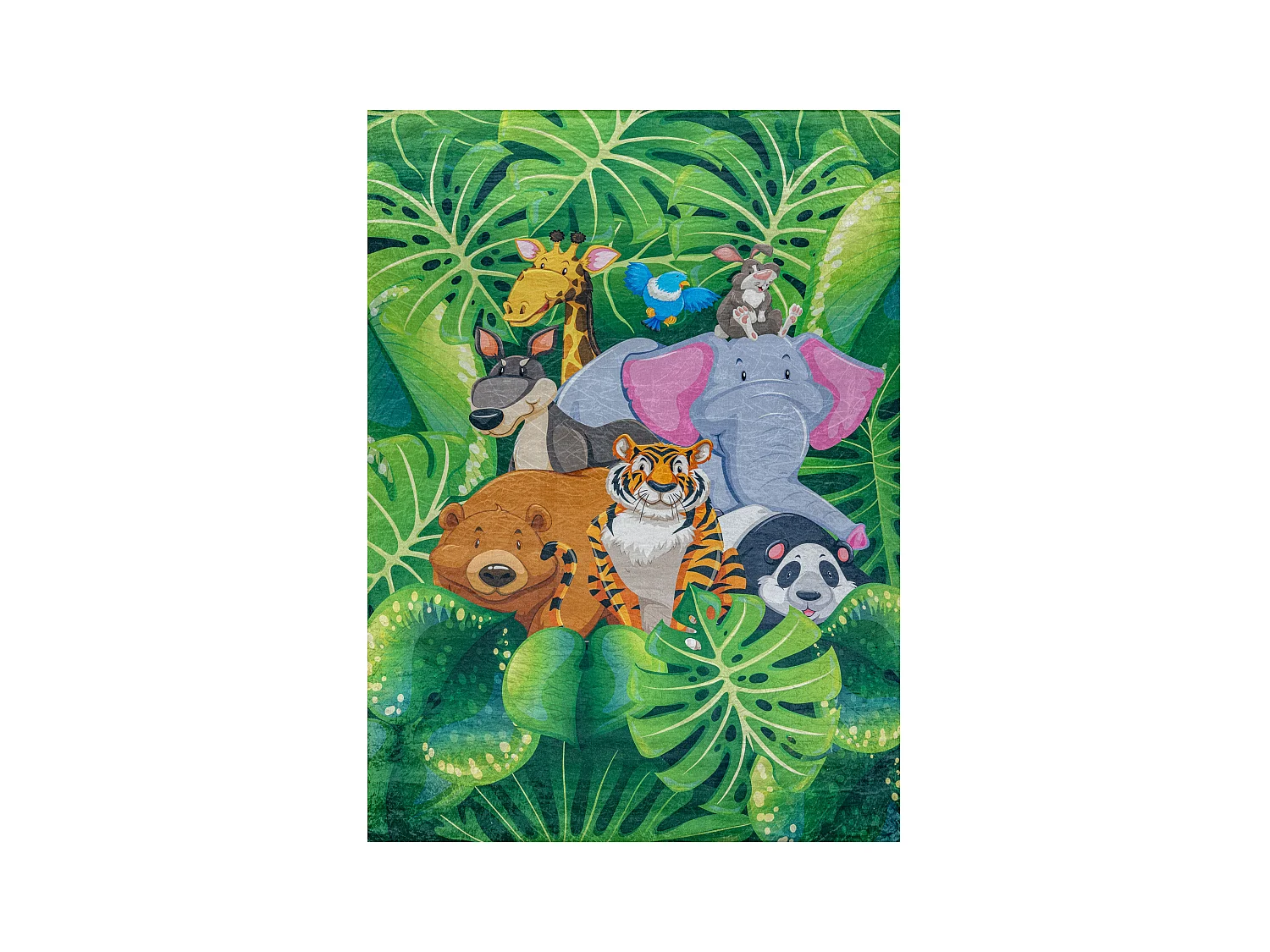 BAMBINO 2651 Waschteppich Tiere, Dschungel für Kinder Anti-Rutsch - g 120x170 cm