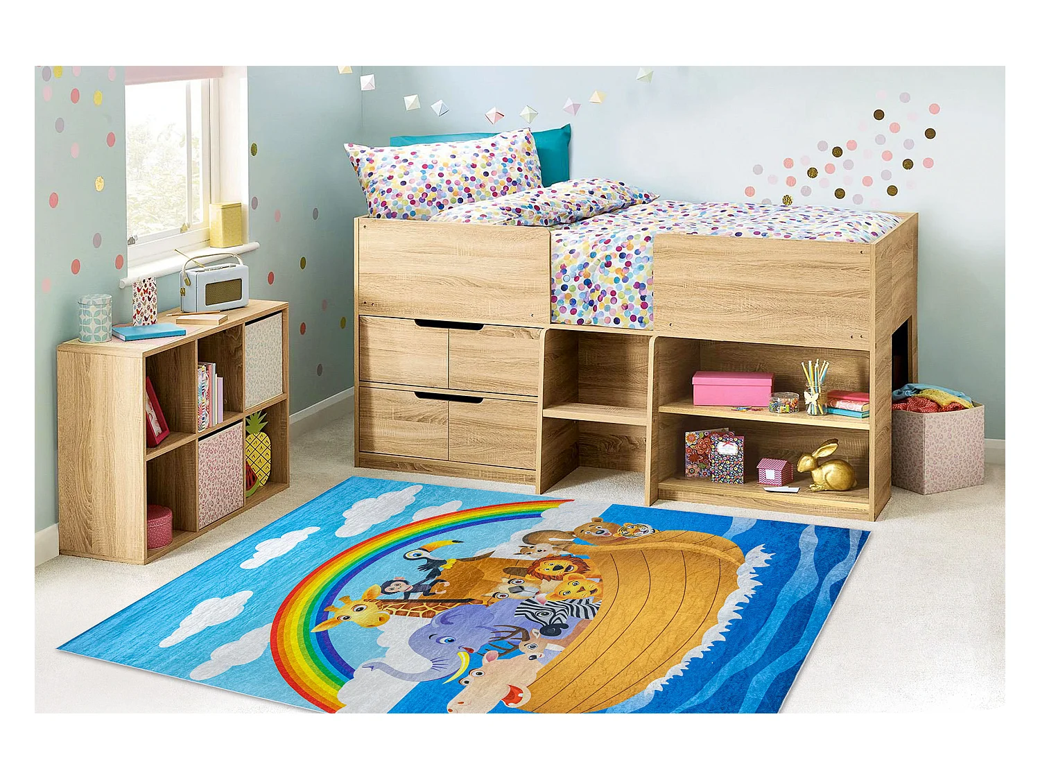 Tapis lavable BAMBINO 2685 Animaux, Bateau pour les enfants antidérap 140x200 cm