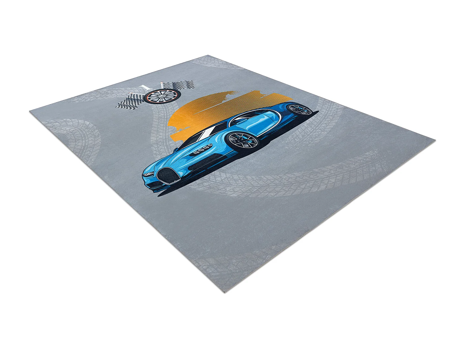 Tapis lavable BAMBINO 41730 Voiture, course pour les enfants antidéra 80x150 cm