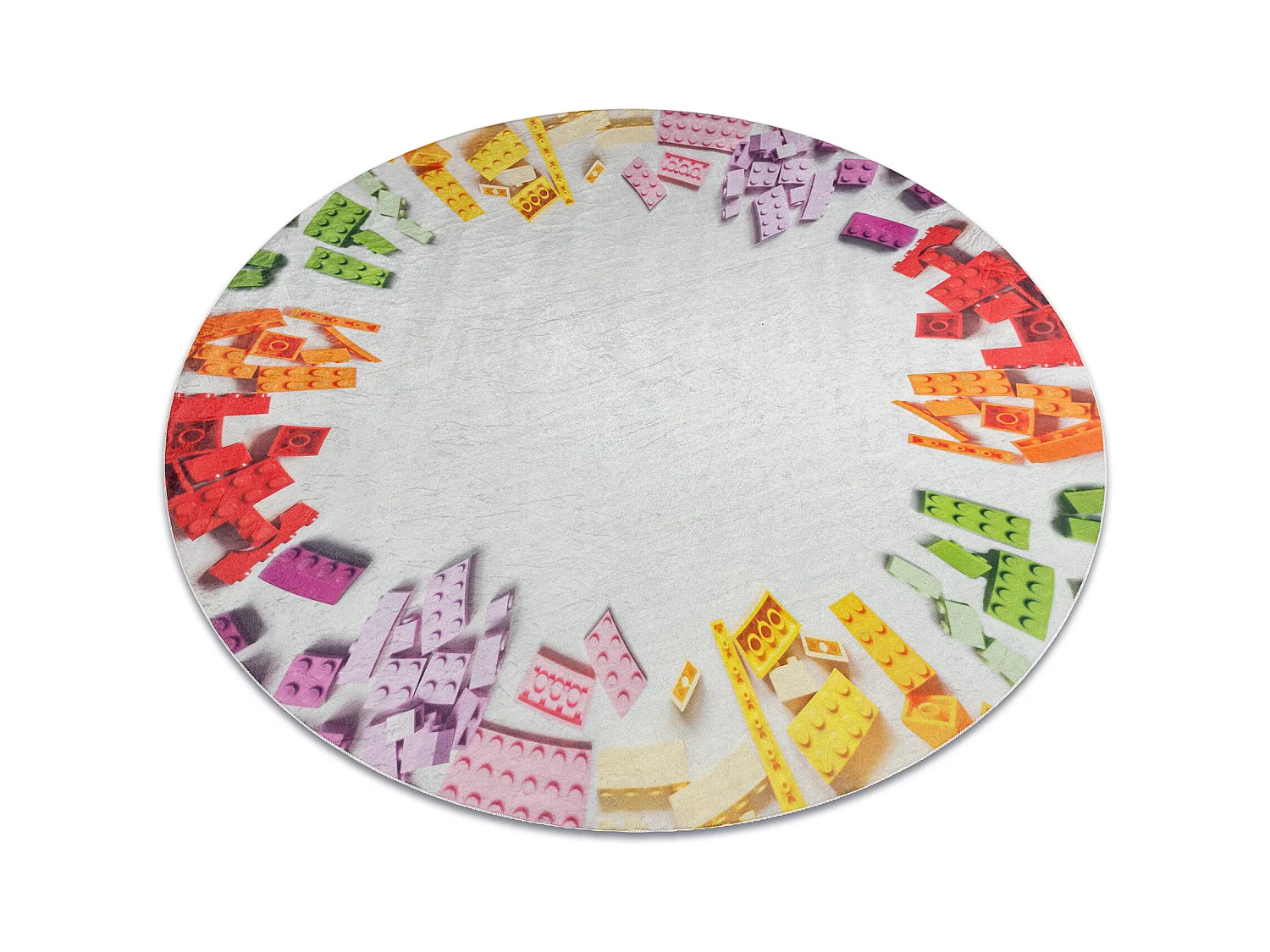 BAMBINO 38480 rund Waschteppich Baukasten für Kinder Anti-Rutsch - gr cercle 120 cm