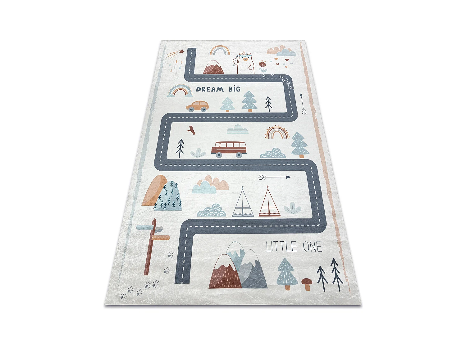 Tapis lavable BAMBINO 46980 Forêt, rues pour les enfants antidérapan 140x200 cm