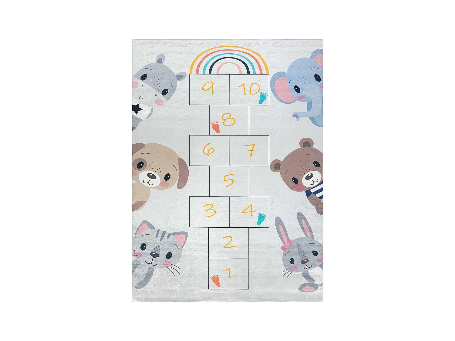 Tapis lavable BAMBINO 43092 Animaux, nombres pour les enfants antidér 160x220 cm