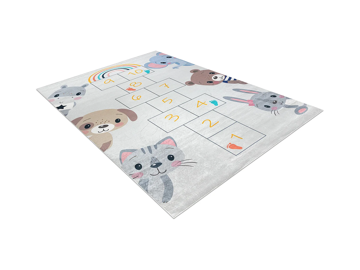 Tapis lavable BAMBINO 43092 Animaux, nombres pour les enfants antidér 160x220 cm