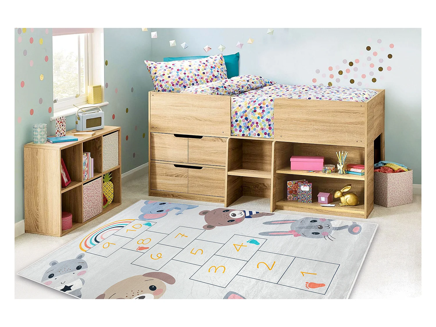 Tapis lavable BAMBINO 43092 Animaux, nombres pour les enfants antidér 160x220 cm