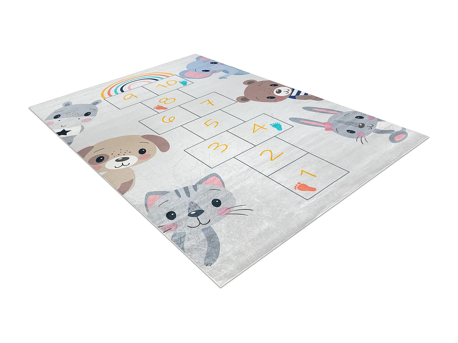 Tapis lavable BAMBINO 43092 Animaux, nombres pour les enfants antidér 80x150 cm