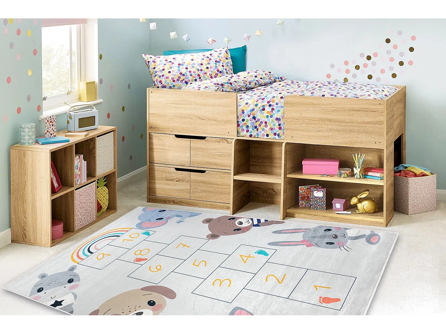 Tapis lavable BAMBINO 43092 Animaux, nombres pour les enfants antidér 80x150 cm