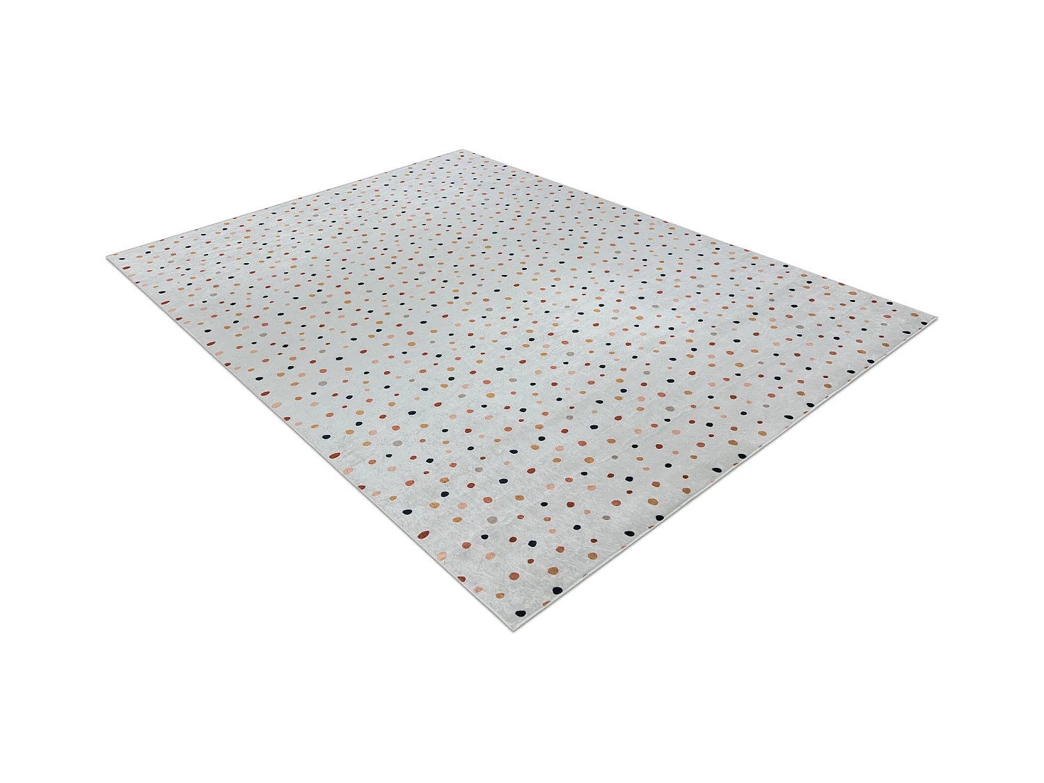 BAMBINO 47890 Waschteppich Punkte für Kinder Anti-Rutsch - weiß / br 160x220 cm