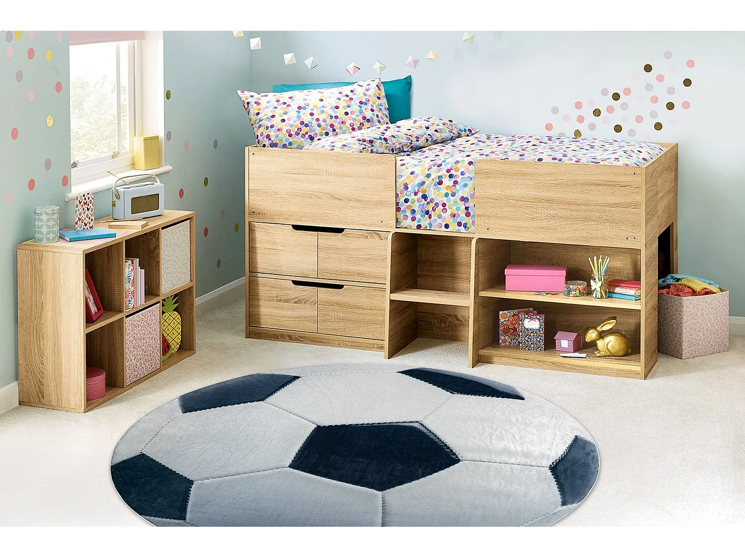 Tappeto lavabile BAMBINO 38540 cerchio - calcio per bambini antiscivol cercle 100 cm
