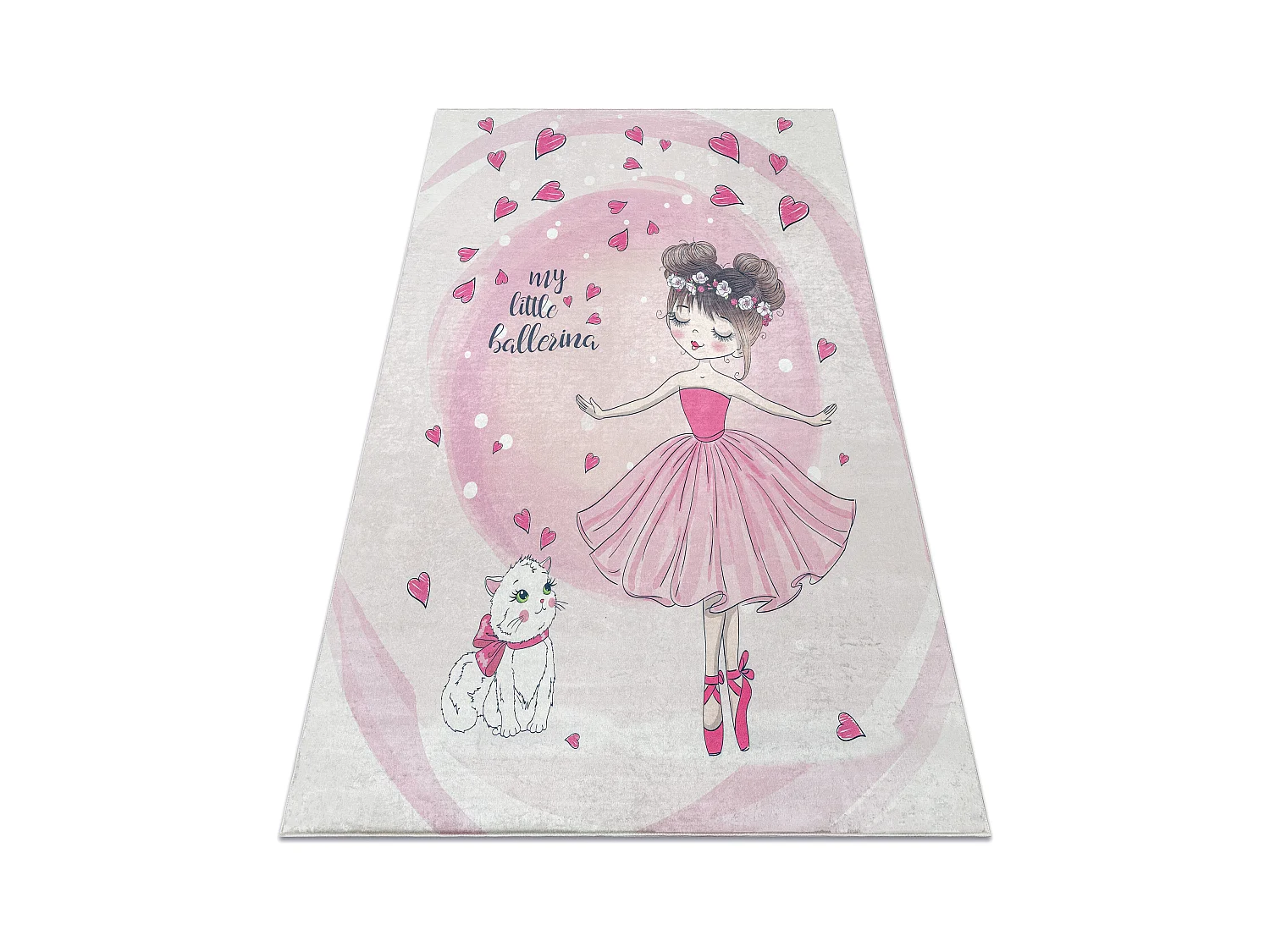 Tapis lavable BAMBINO 2161 Ballerine, minou pour les enfants antidéra 80x150 cm