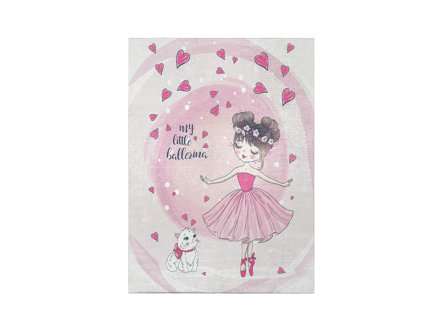 BAMBINO 2161 tapijt wasbaar Ballerina, poesje voor kinderen antislip - 80x150 cm