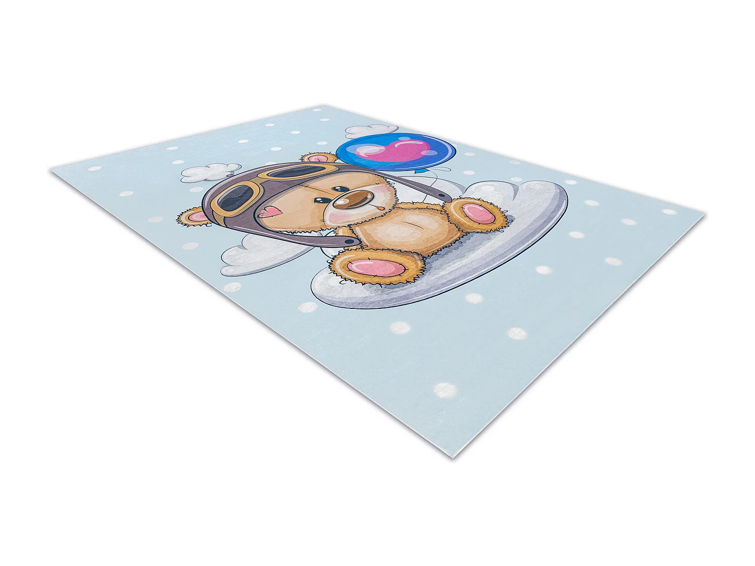 Tapis lavable BAMBINO 43030 Ours en peluche, le pilote pour les enfant 160x220 cm