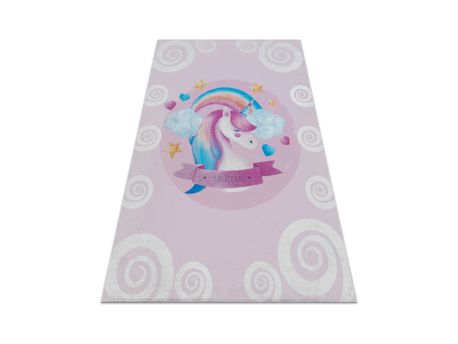 BAMBINO 2533 tapijt wasbaar Yksisarvinen, regenboog voor kinderen anti 140x200 cm