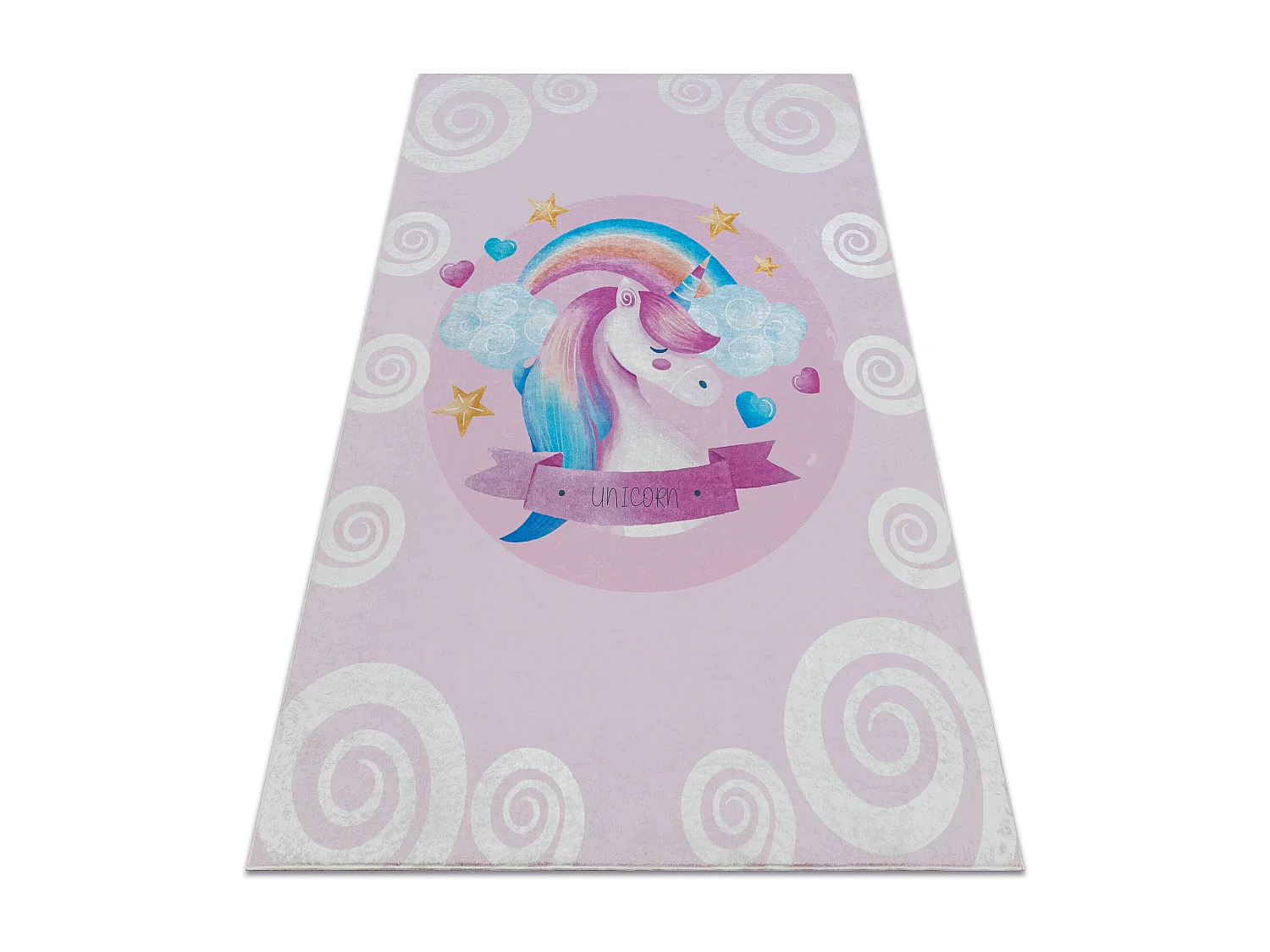 Tapis lavable BAMBINO 2533 Licorne, arc-en-ciel pour les enfants antid 140x200 cm