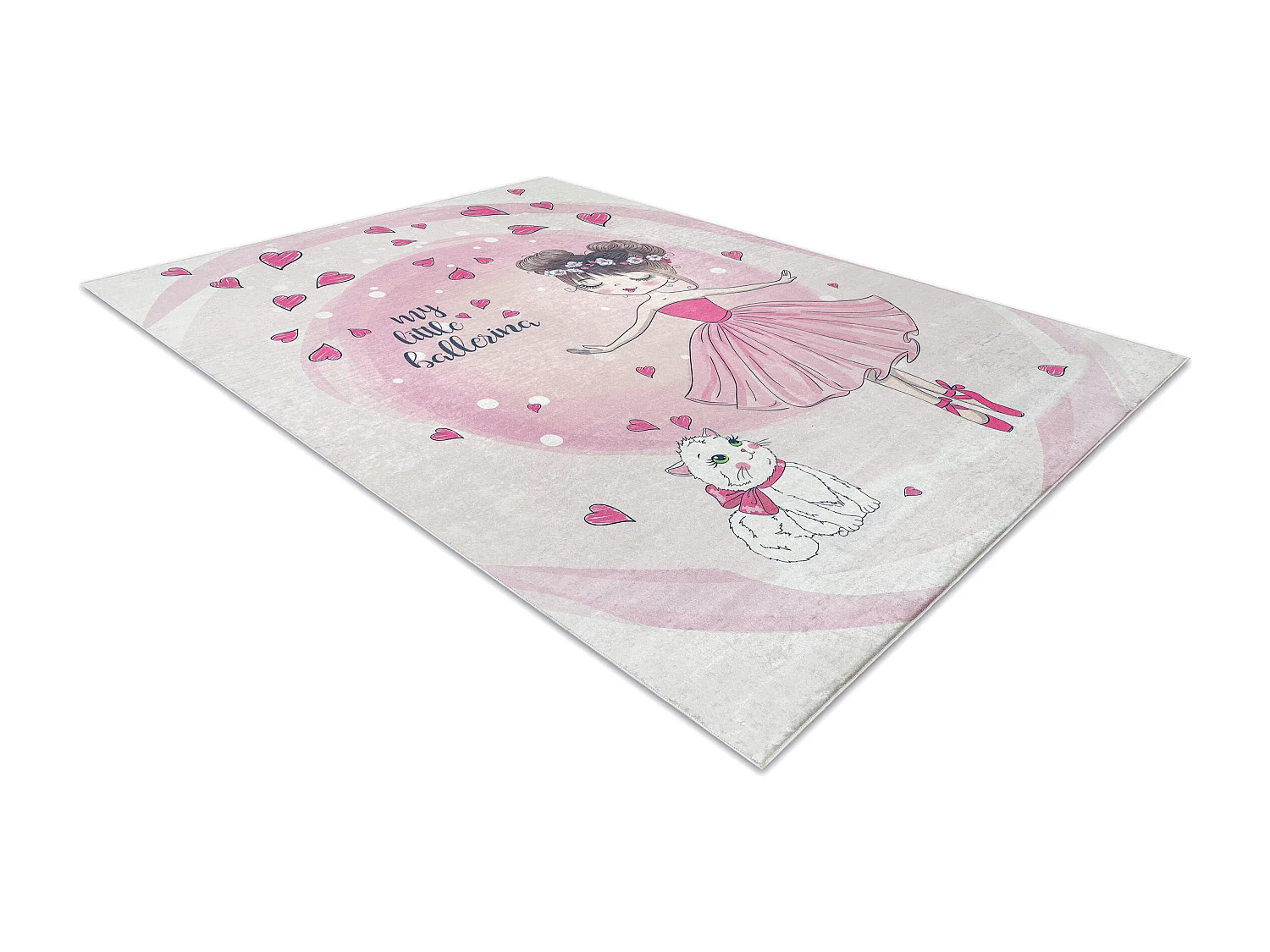 BAMBINO 2161 Tapete Bailarina, gatinha para crianças antiderrapante - 160x220 cm