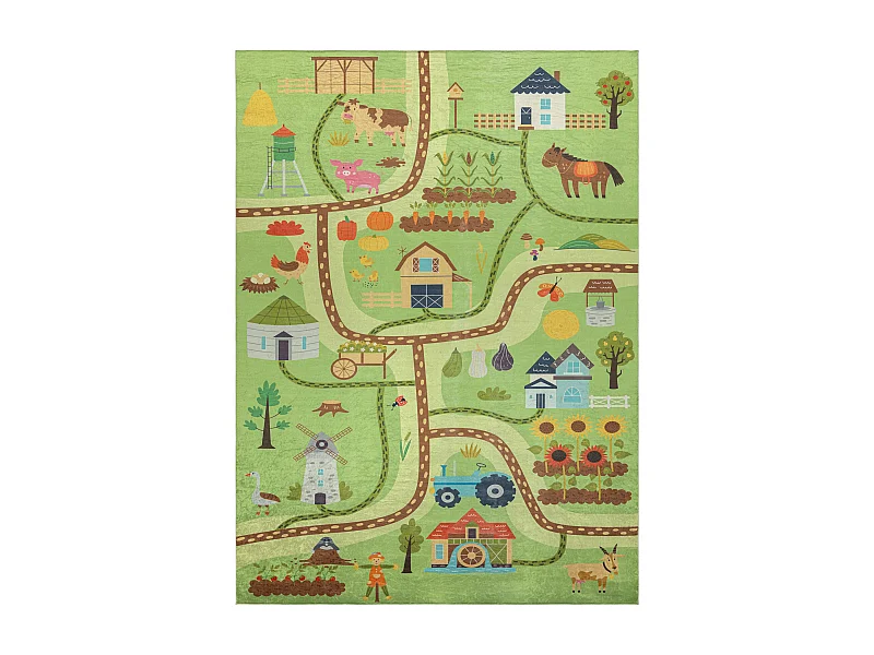 Dywan do prania BAMBINO 50200 Wioska, ulice, uliczki dla dzieci, antyp 140x200 cm