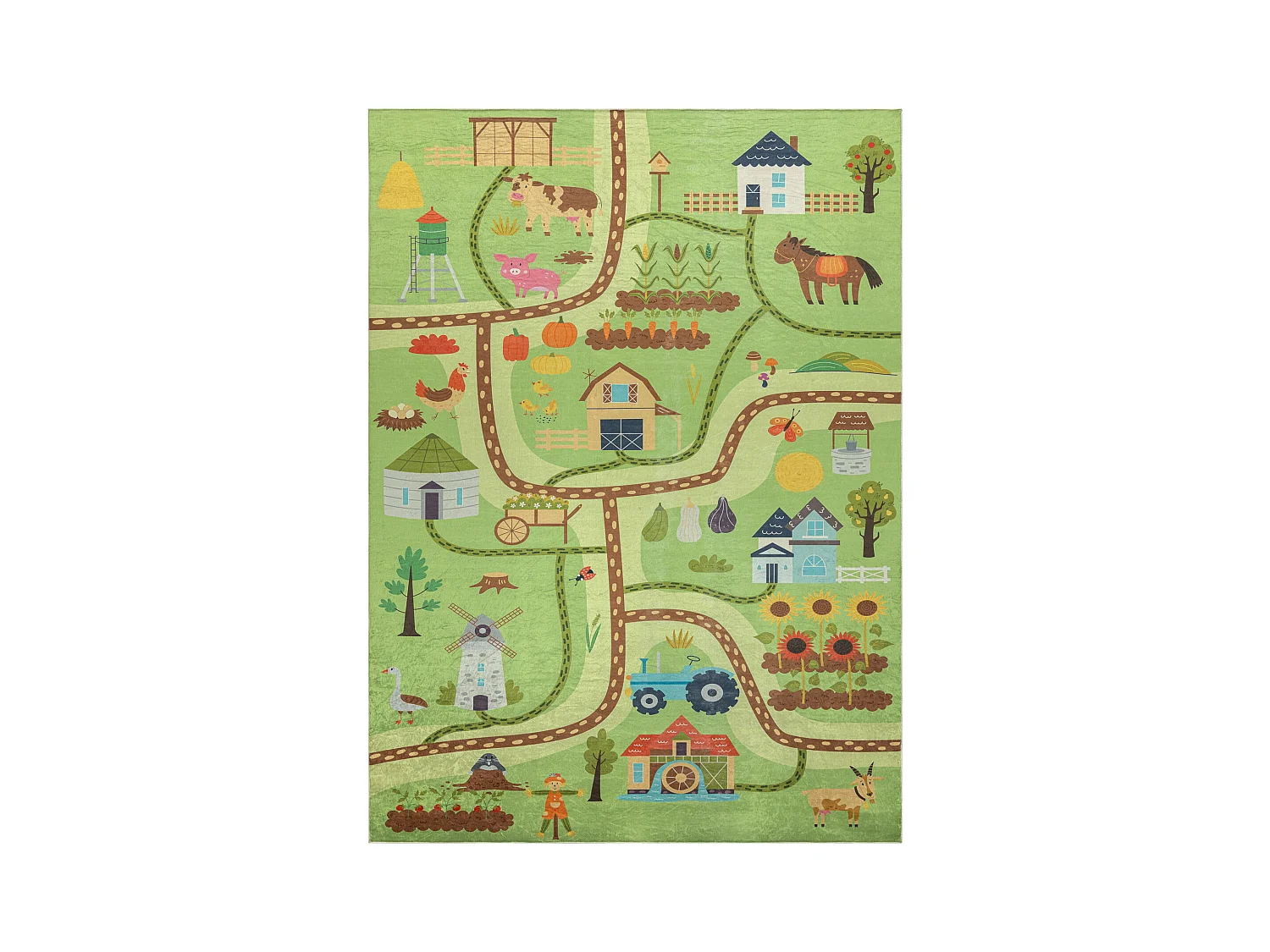 BAMBINO 50200 Waschteppich Dorf, Straßen für Kinder Anti-Rutsch - gr 140x200 cm