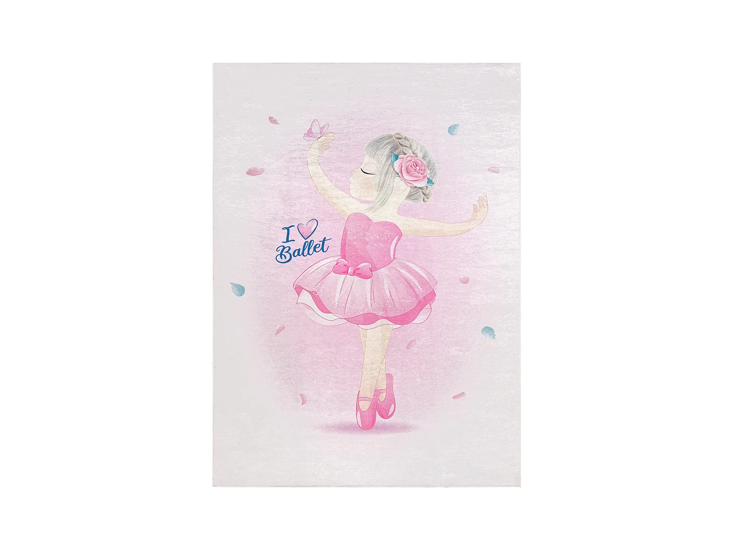 BAMBINO 42830 Waschteppich Ballerina für Kinder Anti-Rutsch - rosa 80x150 cm