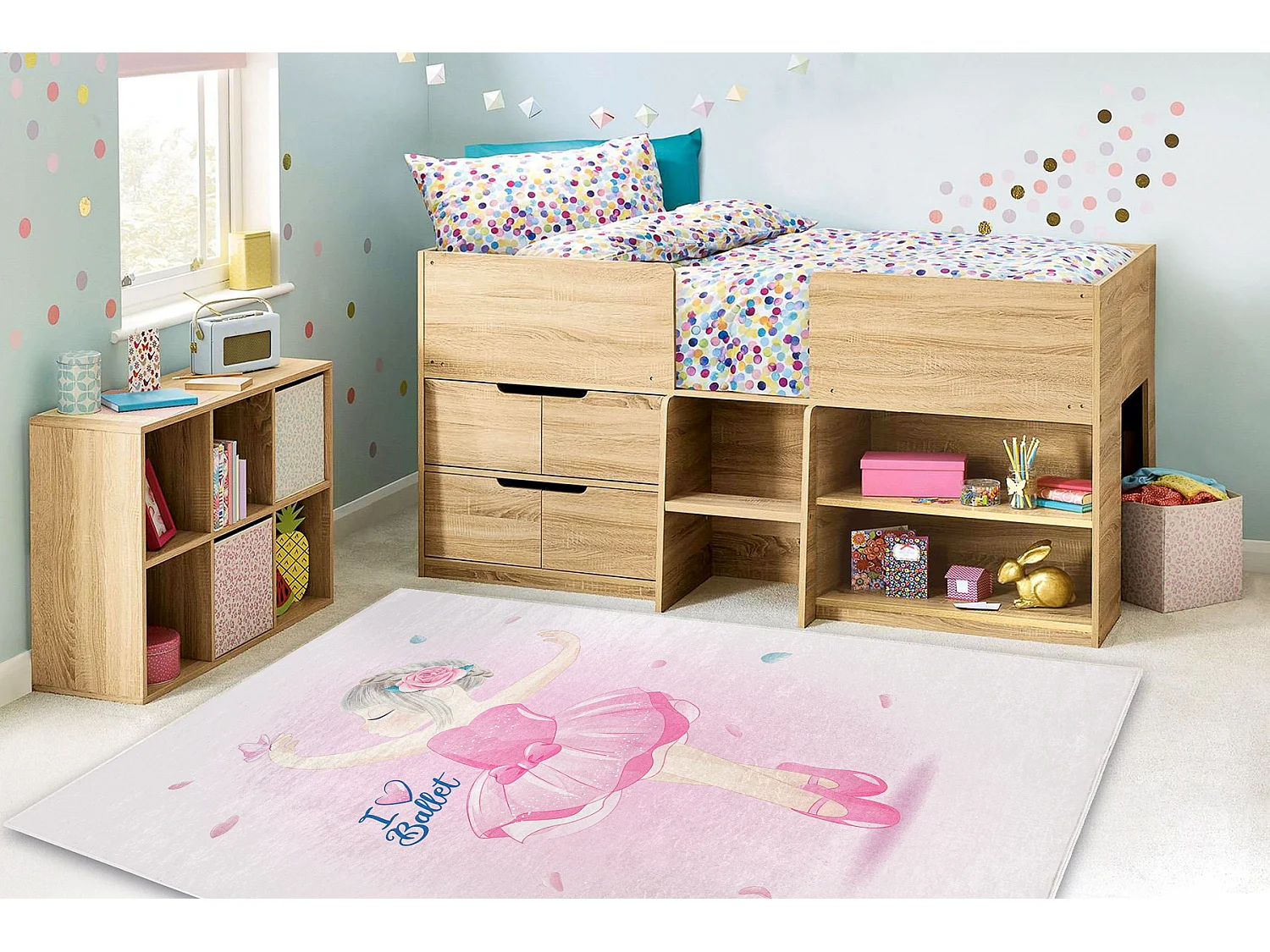 Tapis lavable BAMBINO 42830 Ballerine pour les enfants antidérapant - 80x150 cm