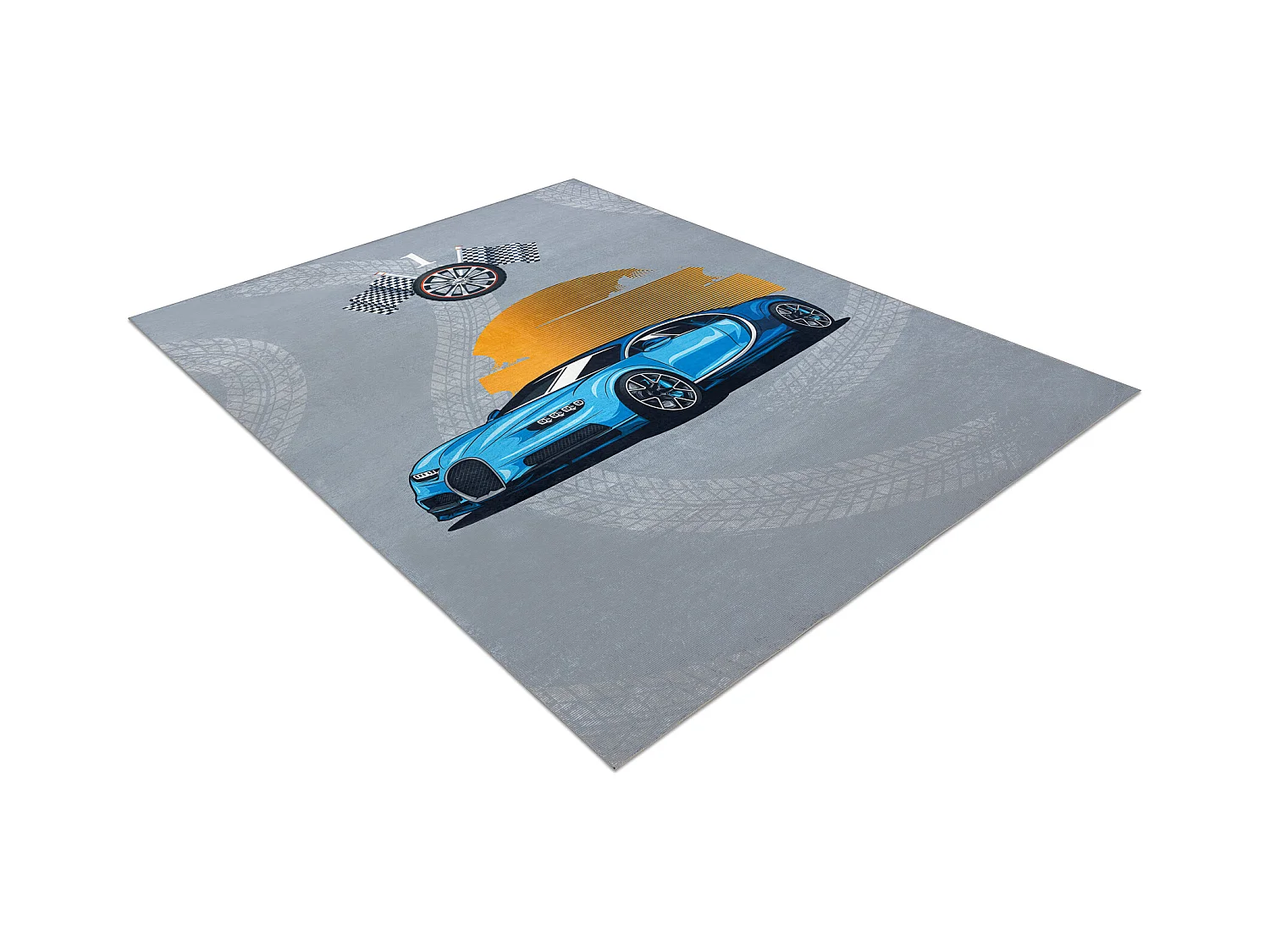 BAMBINO 41730 tapijt wasbaar Auto, race voor kinderen antislip - grijs 200x290 cm