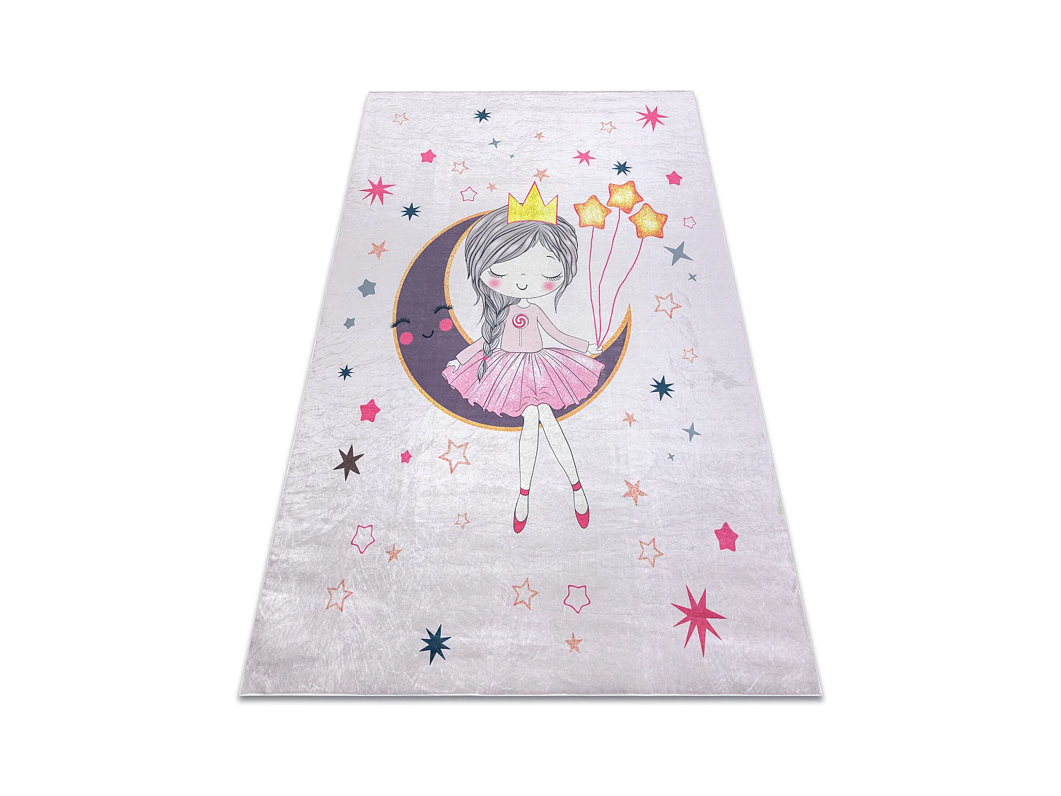 Tapis lavable BAMBINO 48060 Princesse, étoiles pour les enfants antid 200x290 cm