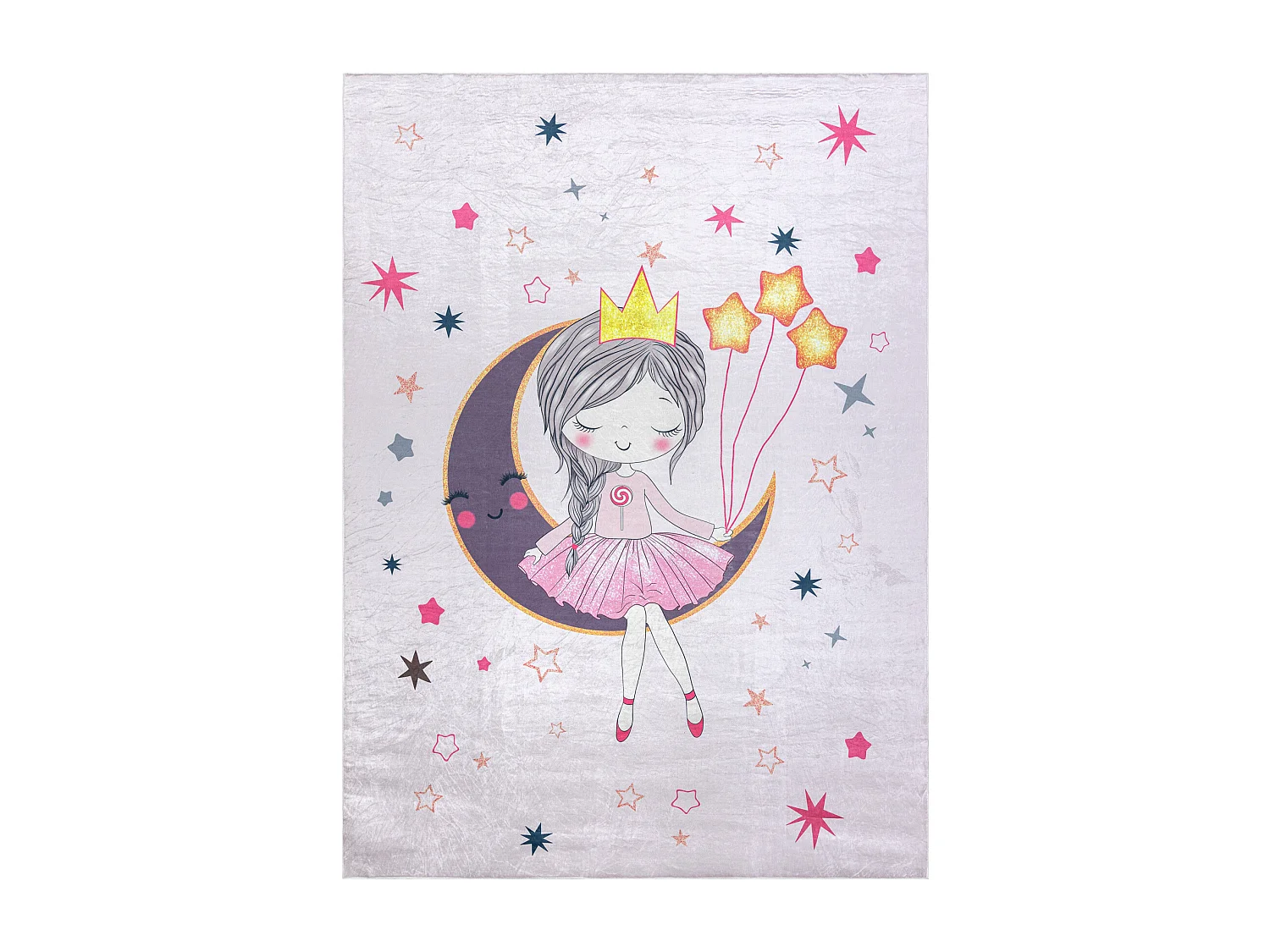 Tappeto lavabile BAMBINO 48060 Principessa, stelle per bambini antisci 200x290 cm