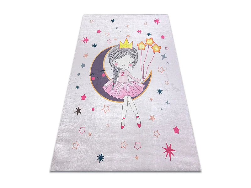 Tapis lavable BAMBINO 48060 Princesse, étoiles pour les enfants antid 200x290 cm