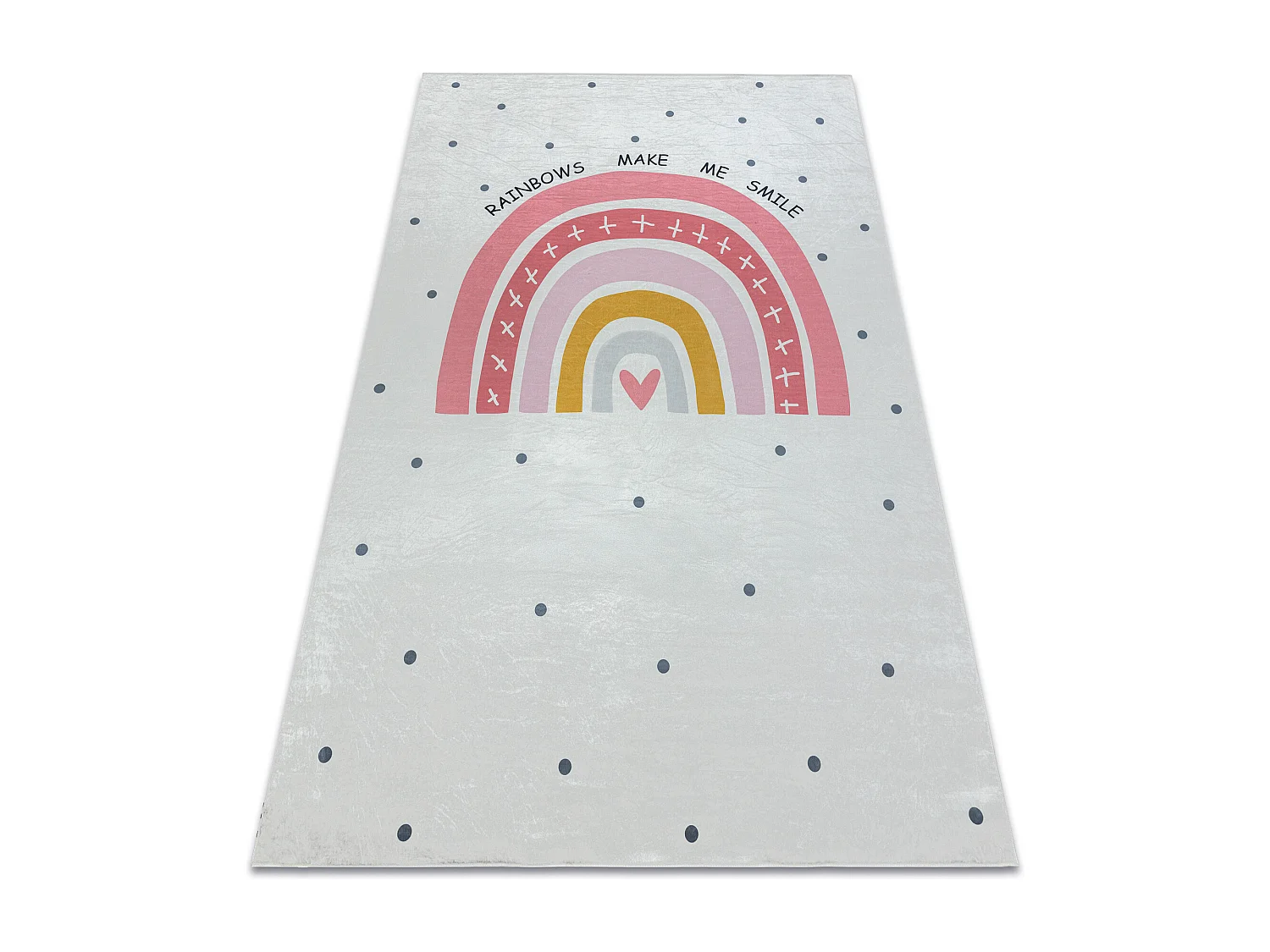BAMBINO 47810 Waschteppich Regenbogen, Punkte für Kinder Anti-Rutsch  80x150 cm