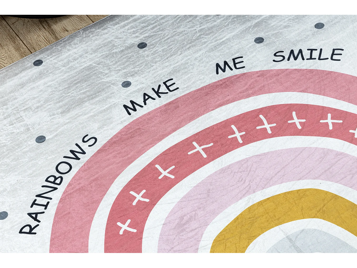 BAMBINO 47810 Waschteppich Regenbogen, Punkte für Kinder Anti-Rutsch  80x150 cm