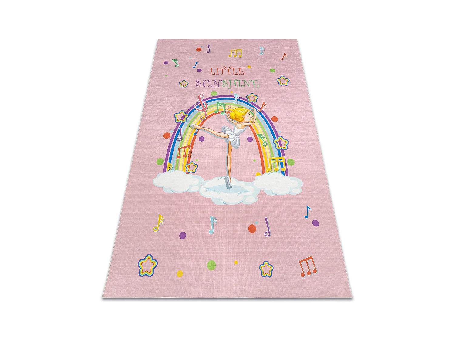 Tapis lavable BAMBINO 41870 Ballerine, arc-en-ciel pour les enfants an 80x150 cm