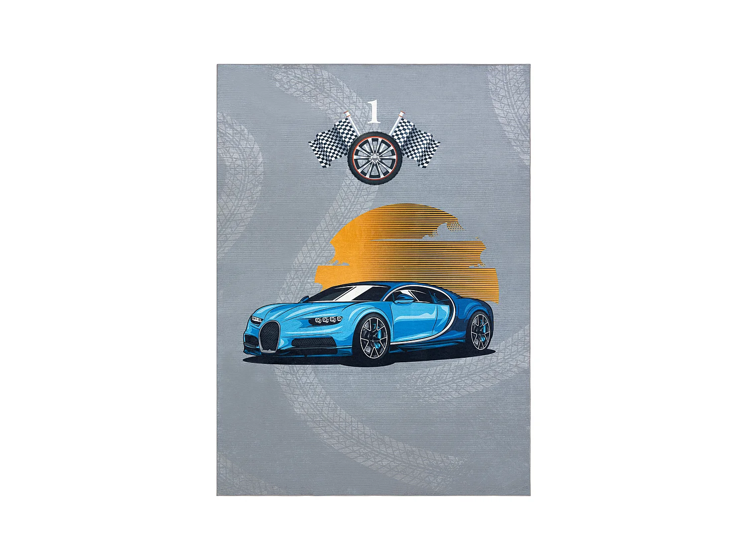 BAMBINO 41730 tapijt wasbaar Auto, race voor kinderen antislip - grijs 140x200 cm