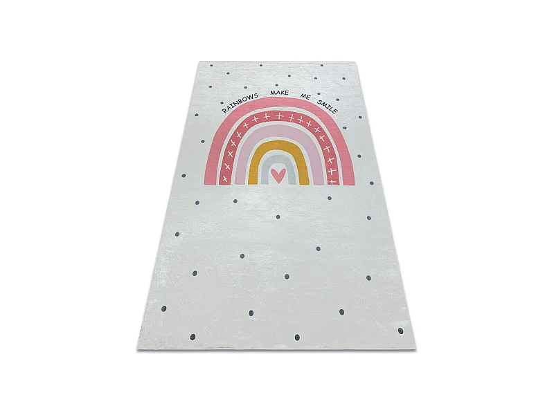 BAMBINO 47810 Waschteppich Regenbogen, Punkte für Kinder Anti-Rutsch  160x220 cm